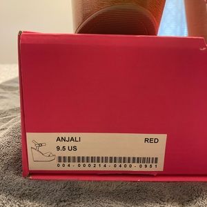 Size 9.5 Red Shoedazzle, wedge sandals.